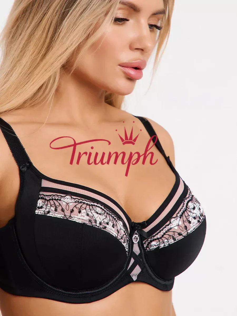Triumph - (4 sztuki) koronkowy biustonosz plus size bez watoliny