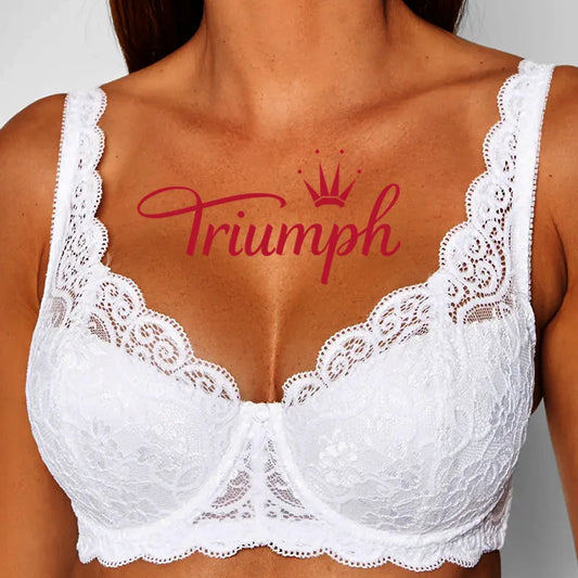 Triumph® 4 szt.Wygodny ✨💝koronkowy biustonosz z kwiatowym haftem, duży rozmiar [75A-120F]